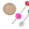 Colorful Glass Beaded Flower Link Chains AJEW-JB01209-02-2