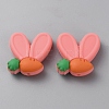 Rabbit Ears with Carrot Food Grade Eco-Friendly Silicone Focal Beads SIL-SZC0003-05C-1