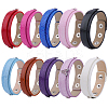 10Pcs 10 Colors Snap PU Leather Bracelet Wristband BJEW-CL0001-27-1