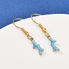 Ocean Series 304 Stainless Steel Enamel Dangle Earrings LS-EJEW-K017-01G-G-2