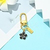 Alloy Enamel Flower Pendant Decorations HJEW-YW00003-6