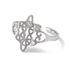 Non-Tarnish Sailor's Knot 304 Stainless Steel Hollow Open Cuff Ring for Men Women RJEW-E073-05P-2