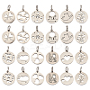 24Pcs 12 Styles 304 Stainless Steel Charms STAS-TA0002-31-2