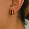 201 Stainless Steel Stripe Hoop Earrings IH2588-1-1