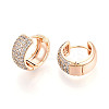 Brass Micro Pave Clear Cubic Zirconia Hoop Earrings EJEW-T048-48G-2