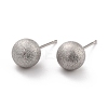 Tarnish Resistant 201 Stainless Steel Textured Ball Stud Earrings STAS-Z039-01A-P-2