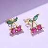 Brass Cubic Zirconia Stud Earrings LS-EJEW-Q017-02G-3