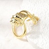 Brass Micro Pave Clear Cubic Zirconia Cuff Open Rings RJEW-C164-07G-2