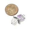 8Pcs 8 Colors Glass Beaded Pendants PALLOY-JF04426-2