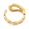 Rack Plating Brass Clear Cubic Zirconia Belt Shape Open Cuff Rings for Women KK-S371-06G-3