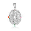 Brass Micro Pave Colorful Cubic Zirconia Pendants ZIRC-OY001-03P-1