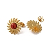 Natural Picasso Jasper Sun Stud Earrings LS-EJEW-D075-01B-G-2