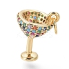 Brass Micro Pave Cubic Zirconia Charms X-ZIRC-I032-31G-1