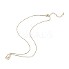 Arch with Flower Brass Enamel Pendant Necklaces NJEW-H051-06G-4