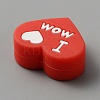 Heart with Word I Love Dad Silicone Beads SIL-WH0001-61A-2