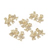 Brass Micro Pave Clear Cubic Zirconia Connector Charms KK-E068-VB362-4