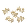 Brass Micro Pave Clear Cubic Zirconia Connector Charms KK-E068-VB362-4