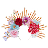 Alloy & Plastic & Polyester Hair Bands AJEW-WH0434-03-1