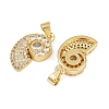 Brass Micro Pave Clear Cubic Zirconia Pendants KK-C109-02G-2