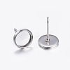 304 Stainless Steel Stud Earring Settings A-STAS-K131-A-01P-2