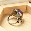 Natural Amethyst Adjustable Rings RJEW-I108-02AS-02-3