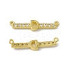 Rack Plating Brass Micro Pave Clear Cubic Zirconia Connector Charms KK-C007-37G-D-2