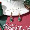 5Pairs 5 Styles Christmas Tree Alloy Enamel Dangle Earrings EJEW-JE05828-4