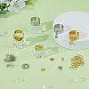 Star & Lightning Charms Stainless Steel Open Cuff Ring DIY Making Kit DIY-FI0001-07-4