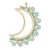 Natural Amazonite Faceted Round Pendants PALLOY-MZ00169-01-1
