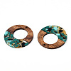Transparent Resin & Walnut Wood Pendants RESI-TAC0017-74-A02-3