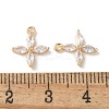 Real 18K Gold Plated Brass Cubic Zirconia Charms X-KK-R037-157G-3