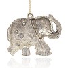 Antique Silver Alloy Rhinestone Elephant Pendants PALLOY-J204-02AS-2