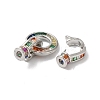 Rack Plating Brass Micro Pave Colorful Cubic Zirconia Fold Over Clasps KK-A222-01B-01P-2