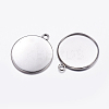 Tarnish Resistant 304 Stainless Steel Pendant Cabochon Settings LS-STAS-K146-054-25mm-1