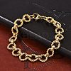 304 Stainless Steel Rolo Chain Bracelets for Women Men BJEW-F488-44G-2