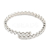 Rack Plating Brass Pave Clear Cubic Zirconia Rhombus Open Cuff Bangles BJEW-B110-02P-3
