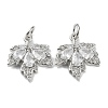 Rack Plating Brass Clear Cubic Zirconia Pendants KK-B078-02P-01-1