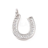 Brass Micro Pave Cubic Zirconia U Shape Charms KK-C012-24P-1