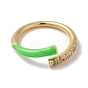 Rack Plating Brass Cubic Zirconia Open Cuff Rings for Women RJEW-S407-04C-2