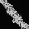 2Yards Polyester Flower Embroidery Lace Trim with Glass Beads OCOR-AR0001-98-1