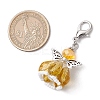 Angel Glass Beaded & Alloy Pendant Decorations HJEW-MZ00189-01-3