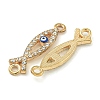 Alloy Blue Enamel Evil Eye Connector Charms ENAM-S003-03A-2