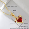 Brass Pave Red Resin Scared Heart Pendant Necklaces for Women FS-WG476F5-05-1