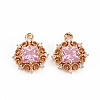 Rack Plating Brass Micro Pave Clear Cubic Zirconia Pendants X-KK-T060-61-RS-2