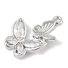Brass Micro Pave Clear Cubic Zirconia Pendants KK-R219-33P-2