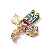 Rack Plating Brass Clear Cubic Zirconia European Dangle Charms X-KK-Q017-36G-2