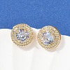 Brass Micro Pave Clear Cubic Zirconia Clip-on Earrings EJEW-H154-11B-G-2