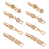 8Pcs 4 Styles Brass Micro Pave Clear Cubic Zirconia Fold Over Clasps KK-UN0005-23-1