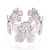 Adjustable 304 Stainless Steel Cuff Rings for Women RJEW-N052-05P-2