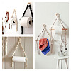 3Pcs 3 Styles Handmade Cotton with Polyester Rope Woven and Wooden Toilet Paper Holder HJEW-CF0001-10-5